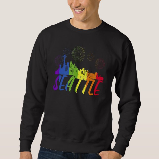 Sudadera Seattle Pride Skyline  Pride Parade Seattle (Anverso)