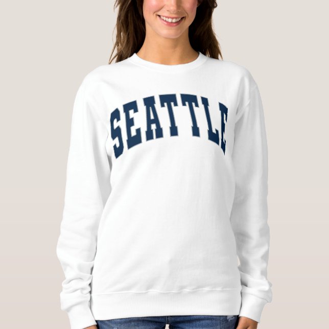 Sudadera Seattle Vintage Varsity College Style Sweshirt (Anverso)