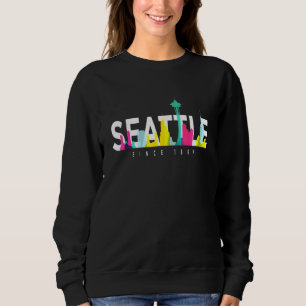 Sudadera Seattle Washington Skyline American Cityscape Amer