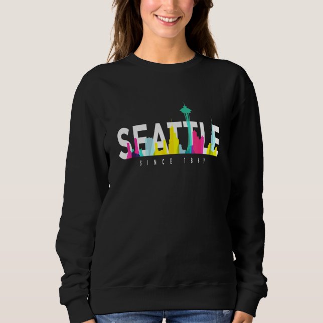 Sudadera Seattle Washington Skyline American Cityscape Amer (Anverso)
