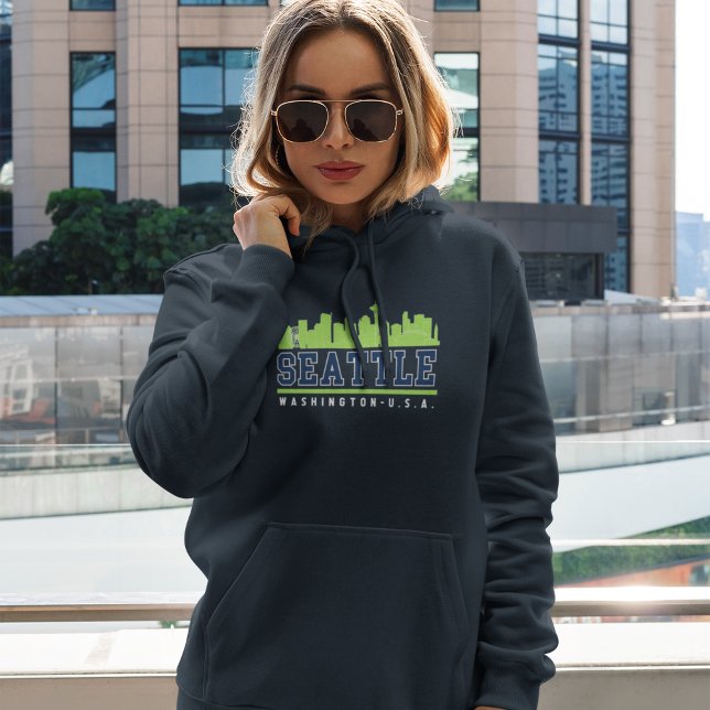 Sudadera Seattle Washington Skyline City (Subido por el creador)