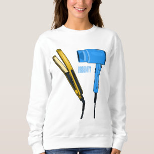 Sudadera Secador de pelo y ilustracion de alisador de pelo
