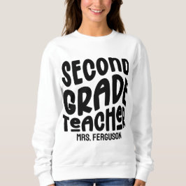 Sudadera Second Grade Teacher Black Typography