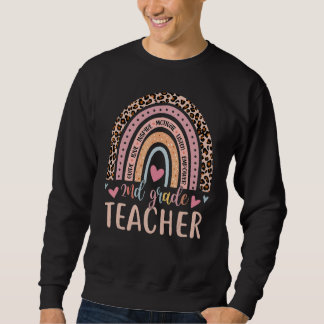 Sudadera Second Grade Teacher Rainbow Leopard Print Men Wom