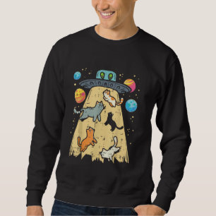 Sudadera Secuestro extraterrestre de gatos de mujeres del e