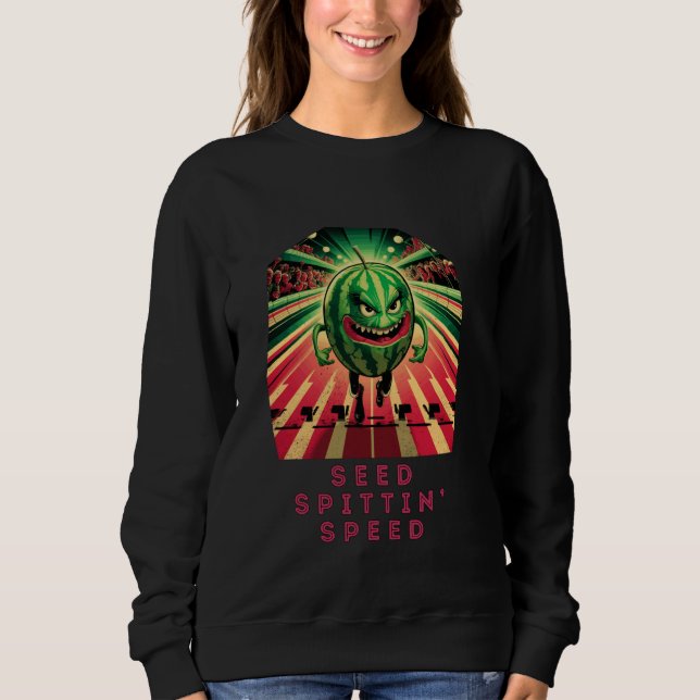 Sudadera Seed Spittin Speed Funny Watermelon Running Cartoo (Anverso)