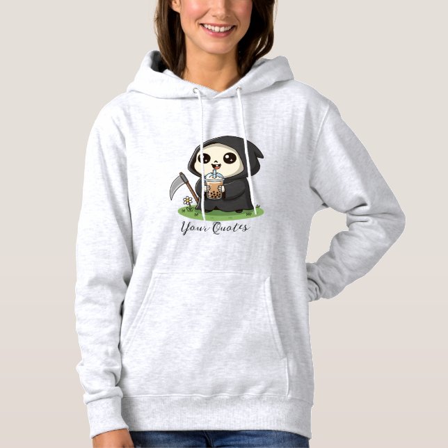 Sudadera Segador adorable bebiendo té de boba (Anverso)