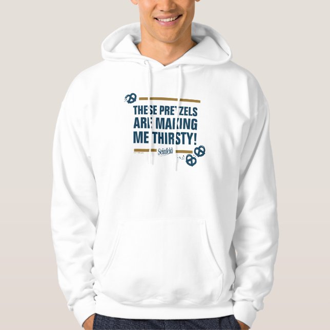 Sudadera Seinfeld | Gráfico de tipografía "Estos Pretzels" (Anverso)