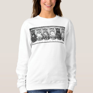 Sudadera Seis gatos que esperan para ser FED