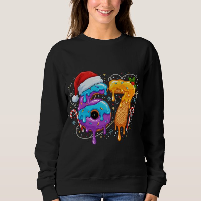 Sudadera Seis Siete Navidad Divertida Xmas 67 Invierno Fies (Anverso)