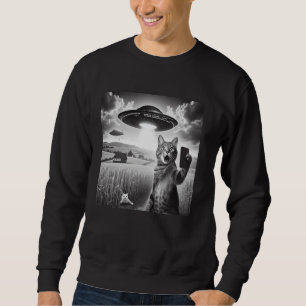 Sudadera Selfie de gato con gato extraño de OVNI