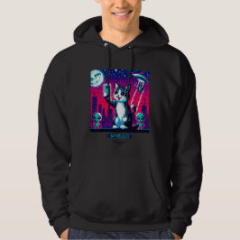 Sudadera Selfie de OVNI de gato: Arte Pixel #20