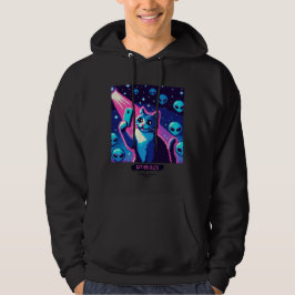 Sudadera Selfie de OVNI de gato: Arte Pixel #4