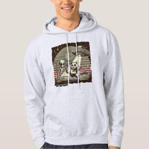 Sudadera Selfie de OVNI de gato: Invasión de vintage (capuc