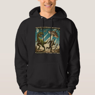 Sudadera Selfie de OVNI Dino: Pánico de la Vintage (capucha