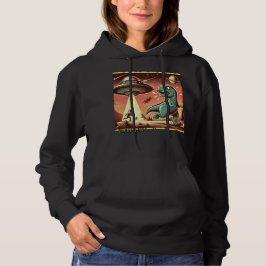 Sudadera Selfie de OVNI Dino: Pánico de la Vintage (capucha