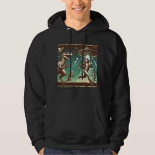 Sudadera Selfie de OVNI Dino: Pánico de la Vintage (capucha