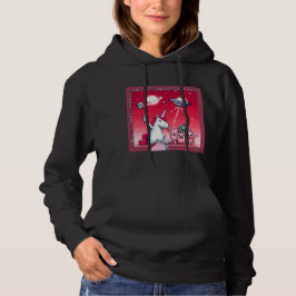 Sudadera Selfie de OVNI unicornio: Tierra cuadrada (arte de