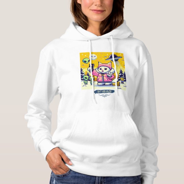 Sudadera Selfie de OVNIS: Pixel Art #4 Mujeres (Arte Pixel) (Anverso)