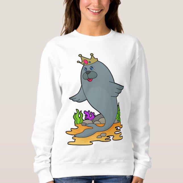 Sudadera Sellar como rey con corona (Anverso)
