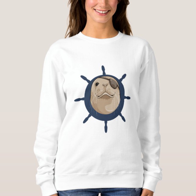 Sudadera Sello con timón de barco (Anverso)