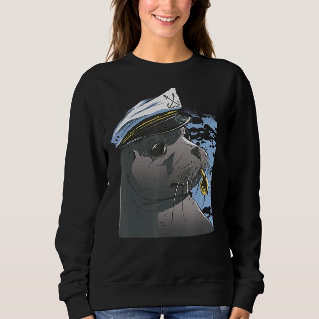 Sudadera Sello de capitán de marinero (Anverso)