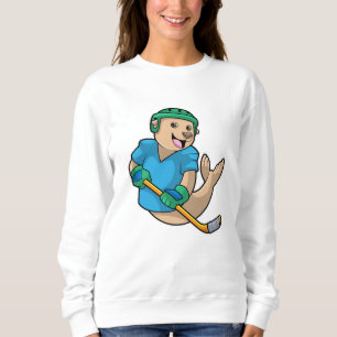 Sudadera Sello de hockey sobre hielo con bastón de hockey s