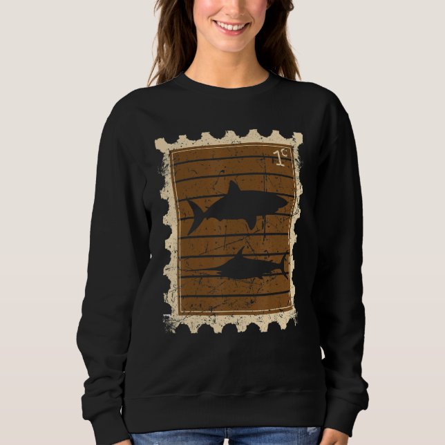 Sudadera Sello Postal Con Tiburones (Anverso)