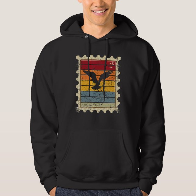 Sudadera Sello Postal Con Un Águila De Atardecer (Anverso)
