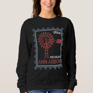 Sudadera Sello postal con un antiguo aerogenerador en Ann A