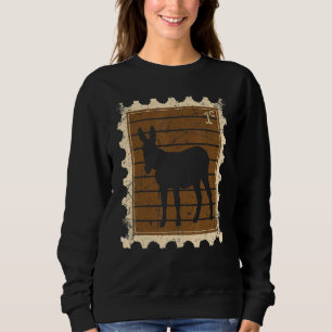 Sudadera Sello Postal Con Un Burro