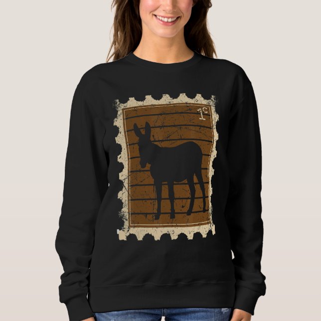 Sudadera Sello Postal Con Un Burro (Anverso)