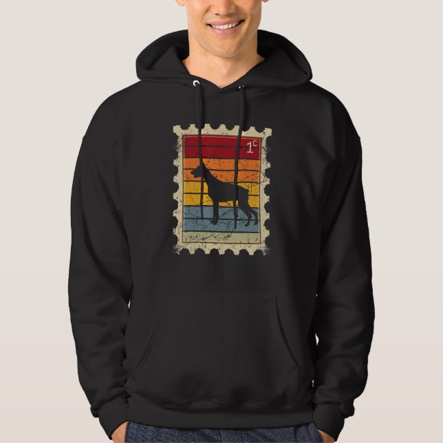 Sudadera Sello Postal Con Un Dobermann Atardecer (Anverso)
