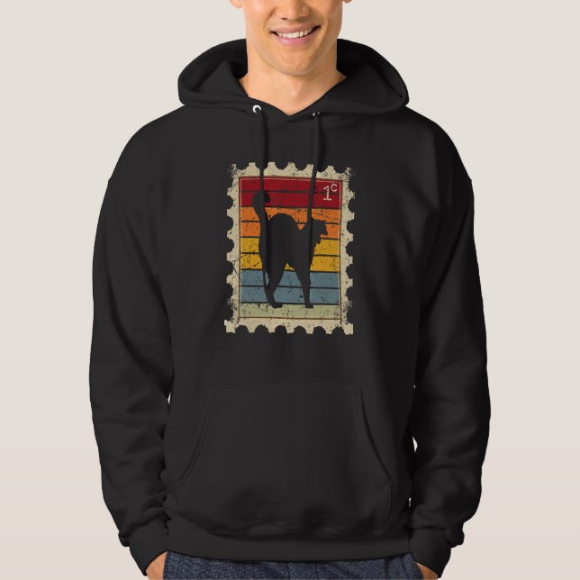 Sudadera Sello Postal Con Un Gato Atardecer (Anverso)