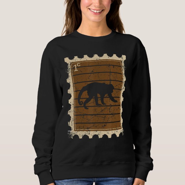Sudadera Sello Postal Con Un Mono (Anverso)