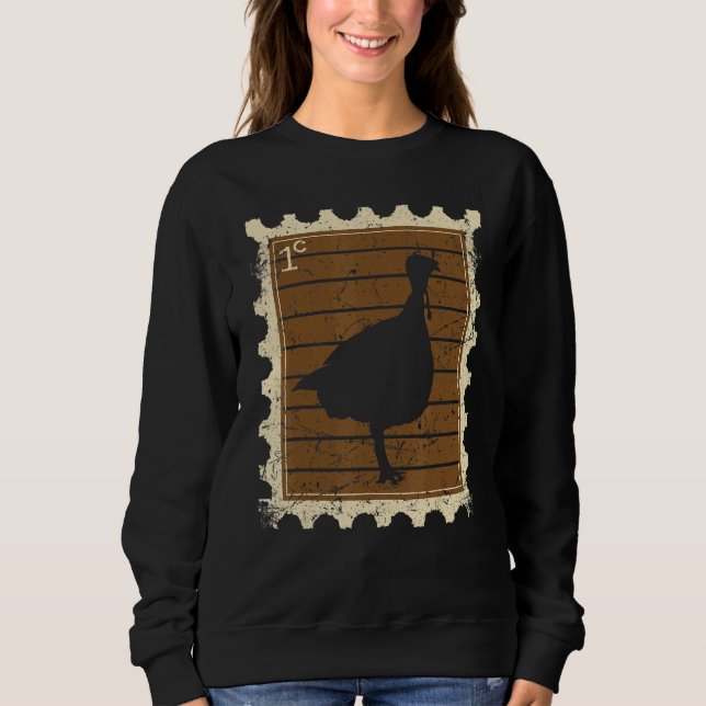 Sudadera Sello Postal Con Un Pavo (Anverso)