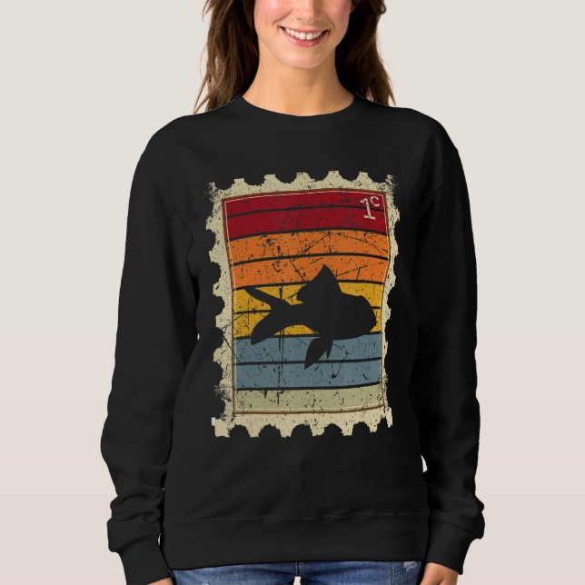 Sudadera Sello Postal Con Un Pez Puesta De Sol (Anverso)