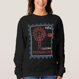 Sudadera Sello postal con una antigua turbina eólica en Tho