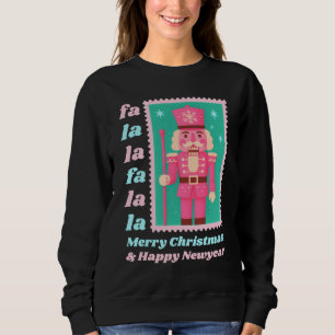 Sudadera Sello postal de Navidad Pink Fa La La Nutcracker