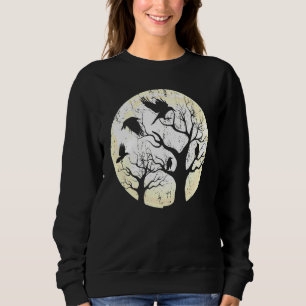 Sudadera Selva Animal Gótica Ave Raven Creepy Moon Nocturno