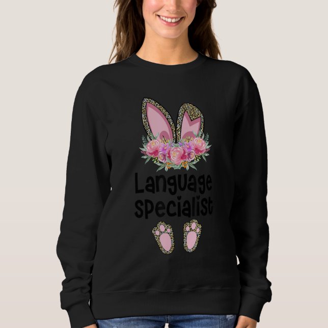 Sudadera Semana Santa Bunny Ear Teacher Leopard Language Sp (Anverso)