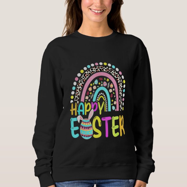 Sudadera Semana Santa Conejo Arcoiris Conejo de Pascua Huev (Anverso)