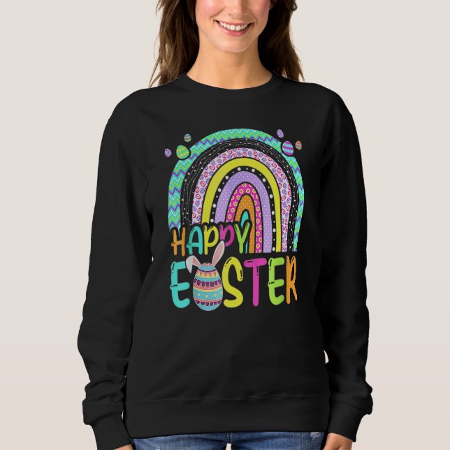 Sudadera Semana Santa Conejo Arcoiris Conejo de Pascua Huev (Anverso)