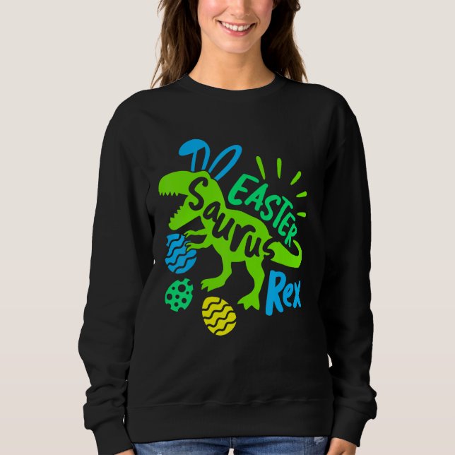 Sudadera Semana Santa Saurus Rex Cute Bunny Dinosaur Rex Ea (Anverso)