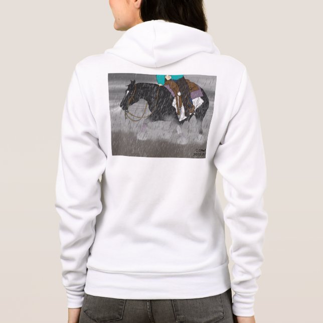 Sudadera Semental blanco y negro del caballo de Overo (Reverso)