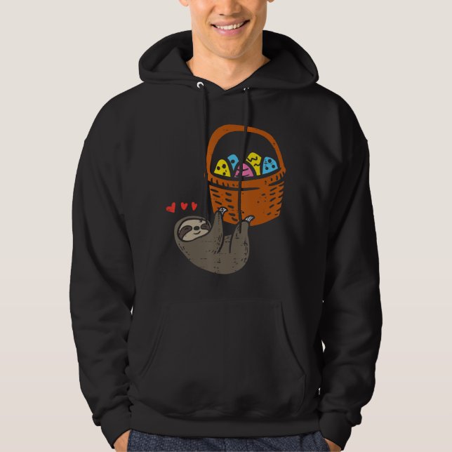 Sudadera Semilla De Pascua Colgando La Cesta De Huevos Cute (Anverso)