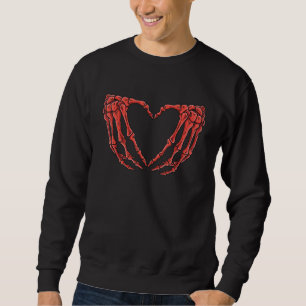 Sudadera Señal de Mano de Esqueleto de Corazón Disfraz de H