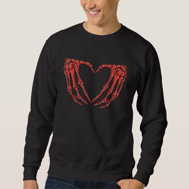 Sudadera Señal de Mano de Esqueleto de Corazón Disfraz de H (Anverso)
