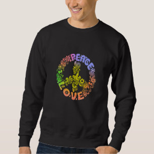Sudadera Señal de Paz Amor Disfraz Hippie Tie Dye 60s 70s