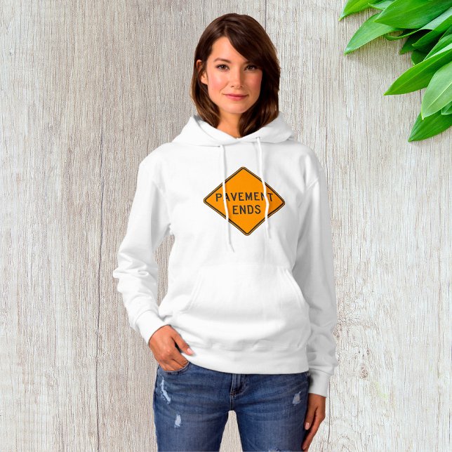 Sudadera Señal de tráfico de fin de pavimento Advertencia d (Subido por el creador)